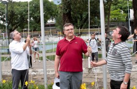 O ex presidente do Corinthians Andres sanches, durante Inauguracao do espaco com a rplica da taa da Libertadores. evento realizado no Parque So Jorge Corinthians