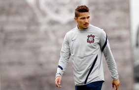 Paolo Guerrero do Corinthians durante treino realizado no CT Joaquim Grava