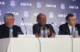 Durante evento no Museu do Futebol, no Pacaembu, o Corinthians anunciou seu novo patrocinador master, a Caixa Economica Federal; São Paulo / SP - Brasil - 20/11/2012