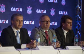 Durante evento no Museu do Futebol, no Pacaembu, o Corinthians anunciou seu novo patrocinador master, a Caixa Economica Federal; São Paulo / SP - Brasil - 20/11/2012
