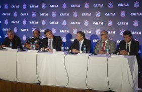 Durante evento no Museu do Futebol, no Pacaembu, o Corinthians anunciou seu novo patrocinador master, a Caixa Economica Federal; São Paulo / SP - Brasil - 20/11/2012