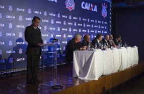 Durante evento no Museu do Futebol, no Pacaembu, o Corinthians anunciou seu novo patrocinador master, a Caixa Economica Federal; São Paulo / SP - Brasil - 20/11/2012