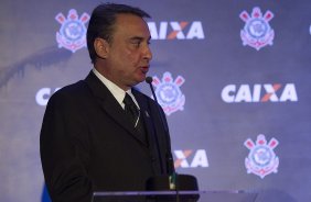 Durante evento no Museu do Futebol, no Pacaembu, o Corinthians anunciou seu novo patrocinador master, a Caixa Economica Federal; São Paulo / SP - Brasil - 20/11/2012