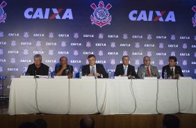 Durante evento no Museu do Futebol, no Pacaembu, o Corinthians anunciou seu novo patrocinador master, a Caixa Economica Federal; São Paulo / SP - Brasil - 20/11/2012