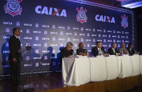 Durante evento no Museu do Futebol, no Pacaembu, o Corinthians anunciou seu novo patrocinador master, a Caixa Economica Federal; São Paulo / SP - Brasil - 20/11/2012