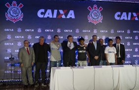 Durante evento no Museu do Futebol, no Pacaembu, o Corinthians anunciou seu novo patrocinador master, a Caixa Economica Federal; São Paulo / SP - Brasil - 20/11/2012