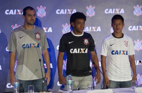 Durante evento no Museu do Futebol, no Pacaembu, o Corinthians anunciou seu novo patrocinador master, a Caixa Economica Federal; São Paulo / SP - Brasil - 20/11/2012