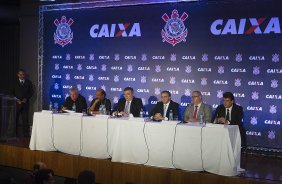 Durante evento no Museu do Futebol, no Pacaembu, o Corinthians anunciou seu novo patrocinador master, a Caixa Economica Federal; São Paulo / SP - Brasil - 20/11/2012