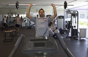 Durante o treino realizado esta manh no CT Joaquim Grava, localizado no Parque Ecolgico do Tiete. O prximo jogo da equipe ser domingo, dia 02/12, contra o So Paulo, no Pacaembu, vlido pela 38 rodada do Campeonato Brasileiro de 2012