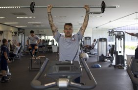 Durante o treino realizado esta manh no CT Joaquim Grava, localizado no Parque Ecolgico do Tiete. O prximo jogo da equipe ser domingo, dia 02/12, contra o So Paulo, no Pacaembu, vlido pela 38 rodada do Campeonato Brasileiro de 2012