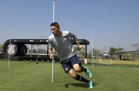 Durante o treino realizado esta manh no CT Joaquim Grava, localizado no Parque Ecolgico do Tiete. O prximo jogo da equipe ser domingo, dia 02/12, contra o So Paulo, no Pacaembu, vlido pela 38 rodada do Campeonato Brasileiro de 2012