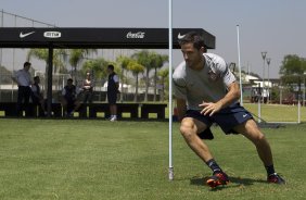 Durante o treino realizado esta manh no CT Joaquim Grava, localizado no Parque Ecolgico do Tiete. O prximo jogo da equipe ser domingo, dia 02/12, contra o So Paulo, no Pacaembu, vlido pela 38 rodada do Campeonato Brasileiro de 2012