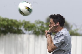 Durante o treino realizado esta manh no CT Joaquim Grava, localizado no Parque Ecolgico do Tiete. O prximo jogo da equipe ser amanh, domingo, dia 02/12, contra o So Paulo, no Pacaembu, vlido pela 38 rodada do Campeonato Brasileiro de 2012