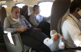 Durante a viagem de Nagoia para Yokohama, onde no dia 16/12, domingo, o time do Corinthians/Brasil joga contra o Chelsea/Inglaterra, pelo titulo de Campeão Mundial Interclubes 2012 organizado pela FIFA, em Yokohama