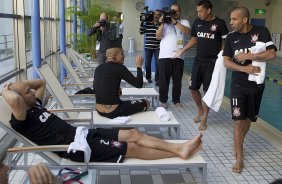 Durante o treino de recuperao do Corinthians, na piscina do Hilton Hotel, esta manh aps o jogo contra o Al Ahly, do Egito/Africa, primeiro jogo da disputa do Campeonato Mundial Interclubes organizado pela FIFA, a ser jogado nas cidades de Toyota e Yokohama