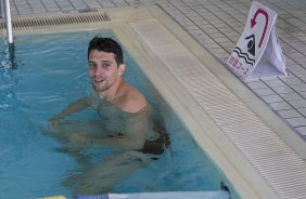 Durante o treino de recuperao do Corinthians, na piscina do Hilton Hotel, esta manh aps o jogo contra o Al Ahly, do Egito/Africa, primeiro jogo da disputa do Campeonato Mundial Interclubes organizado pela FIFA, a ser jogado nas cidades de Toyota e Yokohama