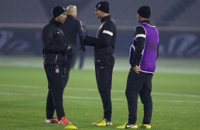 Durante o treino do Corinthians esta noite no Yokohama Stadium, na cidade de Yokohama/Japao; o time se prepara para o jogo contra o Chelsea/Inglaterra, amanh, dia 16/12, domingo, na disputa do titulo de Campeo Mundial Interclubes 2012 organizado pela FIFA - Yokohama/Japan