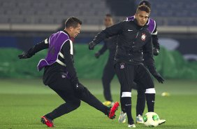 Durante o treino do Corinthians esta noite no Yokohama Stadium, na cidade de Yokohama/Japao; o time se prepara para o jogo contra o Chelsea/Inglaterra, amanhã, dia 16/12, domingo, na disputa do titulo de Campeão Mundial Interclubes 2012 organizado pela FIFA - Yokohama/Japan