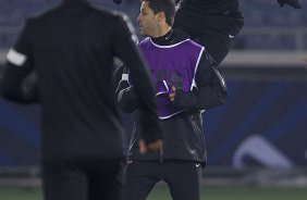 Durante o treino do Corinthians esta noite no Yokohama Stadium, na cidade de Yokohama/Japao; o time se prepara para o jogo contra o Chelsea/Inglaterra, amanh, dia 16/12, domingo, na disputa do titulo de Campeo Mundial Interclubes 2012 organizado pela FIFA - Yokohama/Japan