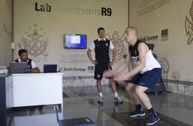 Durante o treino realizado esta manh no CT Joaquim Grava, localizado no Parque Ecolgico do Tiete. O prximo jogo da equipe ser domingo, dia 20/01, contra o Paulista de Jundia, no estdio Jaime Cintra , em Jundia, vlido pela 1 rodada do Campeonato Paulista de 2013