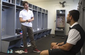 O atacante Alexandre Pato antes dos exames realizados esta manhã no CT Joaquim Grava, localizado no Parque Ecológico do Tiete. O próximo jogo da equipe será domingo, dia 20/01, contra o Paulista de Jundiaí, no estádio Jaime Cintra , em Jundiaí, válido pela 1ª rodada do Campeonato Paulista de 2013