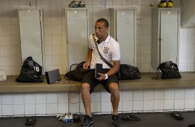 Nos vestirios antes do jogo desta tarde entre Paulista x Corinthians, no estdio Jaime Cintra , em Jundia, vlido pela 1 rodada do Campeonato Paulista 2013 - Jundia/SP