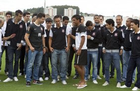 O time de futsal do Corinthians foi apresentado após o treino realizado desta manhã no CT Joaquim Grava, localizado no Parque Ecológico do Tiete. O próximo jogo da equipe será amanhã, quarta-feira, dia 23/01, contra a Ponte Preta, de Campinas, no estádio do Pacaembu, válido pela 1ª rodada do Campeonato Paulista de 2013