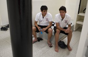 Nos vestiários antes da partida entre Corinthians x Ponte Preta/Campinas realizada esta tarde no estádio do Pacaembu, jogo válido pela 1ª rodada do Campeonato Paulista de 2013