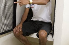 Nos vestiários antes da partida entre Corinthians x Ponte Preta/Campinas realizada esta tarde no estádio do Pacaembu, jogo válido pela 1ª rodada do Campeonato Paulista de 2013