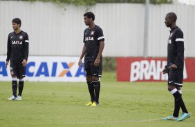 Durante o treino desta manh no CT Joaquim Grava, no Parque Ecolgico do Tiete. O prximo jogo da equipe ser amanh, domingo, dia 27/01, contra o Mirassol, no estdio Jos Maia, vlido pela 3 rodada do Campeonato Paulista de 2013