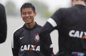 Durante o treino desta manh no CT Joaquim Grava, no Parque Ecolgico do Tiete. O prximo jogo da equipe ser amanh, domingo, dia 27/01, contra o Mirassol, no estdio Jos Maia, vlido pela 3 rodada do Campeonato Paulista de 2013