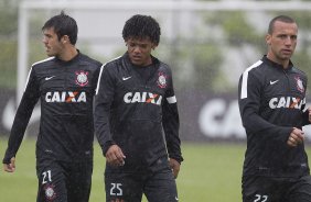 Durante o treino desta manh no CT Joaquim Grava, no Parque Ecolgico do Tiete. O prximo jogo da equipe ser amanh, domingo, dia 27/01, contra o Mirassol, no estdio Jos Maia, vlido pela 3 rodada do Campeonato Paulista de 2013