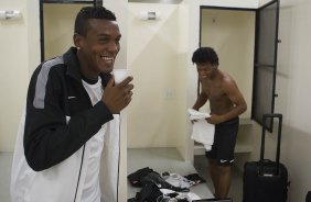 Nos vestirios antes da partida entre Corinthians x Mogi Mirim realizada esta noite no estdio do Pacaembu, jogo vlido pela 4 rodada do Campeonato Paulista de 2013