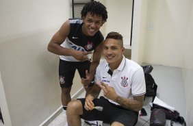 Nos vestirios antes da partida entre Corinthians x Mogi Mirim realizada esta noite no estdio do Pacaembu, jogo vlido pela 4 rodada do Campeonato Paulista de 2013