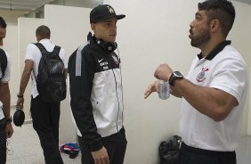 Nos vestirios antes da partida entre Corinthians x Mogi Mirim realizada esta noite no estdio do Pacaembu, jogo vlido pela 4 rodada do Campeonato Paulista de 2013