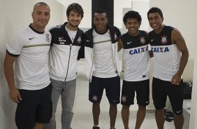 Nos vestirios antes da partida entre Corinthians x Mogi Mirim realizada esta noite no estdio do Pacaembu, jogo vlido pela 4 rodada do Campeonato Paulista de 2013