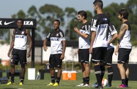 Durante o treino desta manh no CT Joaquim Grava, no Parque Ecolgico do Tiete. O prximo jogo da equipe ser amanh, domingo, 03/02, contra o Oeste, de Itpolis, no estdio do Pacaembu, vlido pela 5 rodada do Campeonato Paulista de 2013