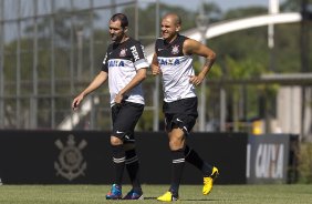 Durante o treino desta manh no CT Joaquim Grava, no Parque Ecolgico do Tiete. O prximo jogo da equipe ser amanh, domingo, 03/02, contra o Oeste, de Itpolis, no estdio do Pacaembu, vlido pela 5 rodada do Campeonato Paulista de 2013