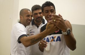 Nos vestirios antes da partida entre Corinthians x Oeste, de Itpolis realizada esta tarde no estdio do Pacaembu, jogo vlido pela 5 rodada do Campeonato Paulista de 2013