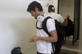 Nos vestiários antes da partida entre Corinthians x Oeste, de Itápolis realizada esta tarde no estádio do Pacaembu, jogo válido pela 5ª rodada do Campeonato Paulista de 2013