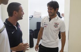 Nos vestiários antes da partida entre Corinthians x Oeste, de Itápolis realizada esta tarde no estádio do Pacaembu, jogo válido pela 5ª rodada do Campeonato Paulista de 2013