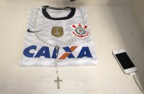 Nos vestiários antes da partida entre Corinthians x Oeste, de Itápolis realizada esta tarde no estádio do Pacaembu, jogo válido pela 5ª rodada do Campeonato Paulista de 2013