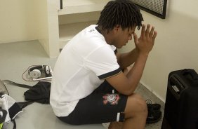 Nos vestiários antes da partida entre Corinthians x Oeste, de Itápolis realizada esta tarde no estádio do Pacaembu, jogo válido pela 5ª rodada do Campeonato Paulista de 2013