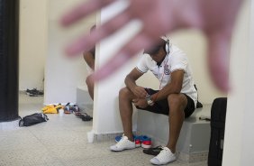 Nos vestiários antes da partida entre Corinthians x Oeste, de Itápolis realizada esta tarde no estádio do Pacaembu, jogo válido pela 5ª rodada do Campeonato Paulista de 2013