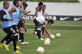 Durante o treino desta tarde no CT Joaquim Grava, no Parque Ecolgico do Tiete. O prximo jogo da equipe ser domingo, 17/02, contra o Palmeiras, no estdio do Pacaembu, vlido pela 8 rodada do Campeonato Paulista de 2013