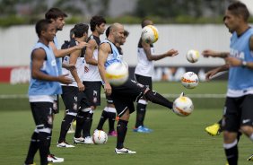 Durante o treino desta tarde no CT Joaquim Grava, no Parque Ecolgico do Tiete. O prximo jogo da equipe ser domingo, 17/02, contra o Palmeiras, no estdio do Pacaembu, vlido pela 8 rodada do Campeonato Paulista de 2013