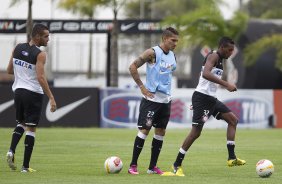 Durante o treino desta tarde no CT Joaquim Grava, no Parque Ecolgico do Tiete. O prximo jogo da equipe ser domingo, 17/02, contra o Palmeiras, no estdio do Pacaembu, vlido pela 8 rodada do Campeonato Paulista de 2013