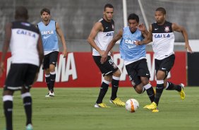 Durante o treino desta tarde no CT Joaquim Grava, no Parque Ecolgico do Tiete. O prximo jogo da equipe ser domingo, 17/02, contra o Palmeiras, no estdio do Pacaembu, vlido pela 8 rodada do Campeonato Paulista de 2013