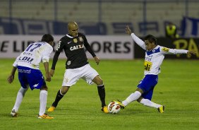 Durante a partida entre San Jos/Oruro/Bolivia x Corinthians/Brasil realizada esta noite no estdio Jesus Bermudez, na cidade de Oruro/Bolivia, primeiro jogo da fase de classificao da Copa Libertadores de Amrica 2013