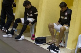 Nos vestirios antes da partida entre San Jos/Oruro/Bolivia x Corinthians/Brasil realizada esta noite no estdio Jesus Bermudez, na cidade de Oruro/Bolivia, primeiro jogo da fase de classificao da Copa Libertadores de Amrica 2013